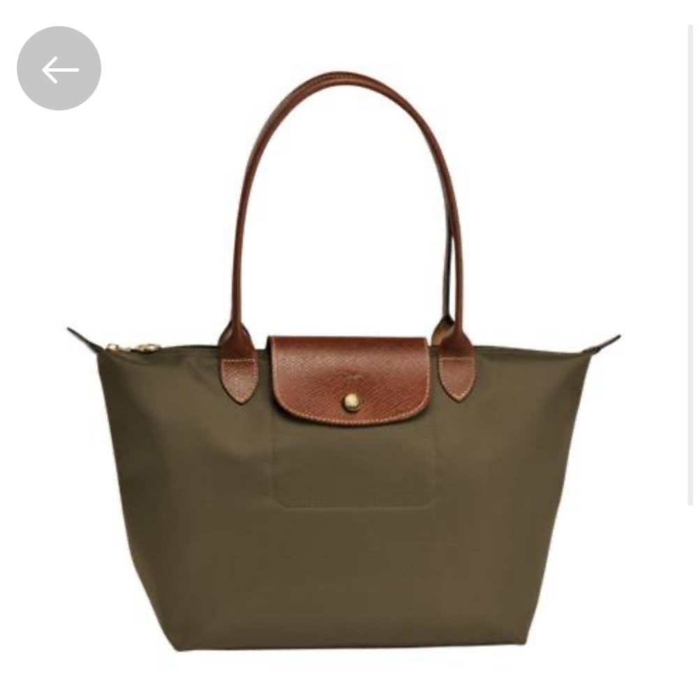New Longchamp Le Pliage Long Handle Small Khaki